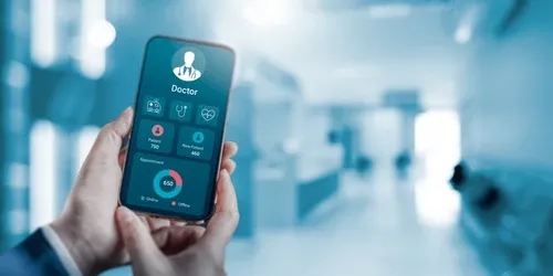 Doctor conducting online consultation with patient